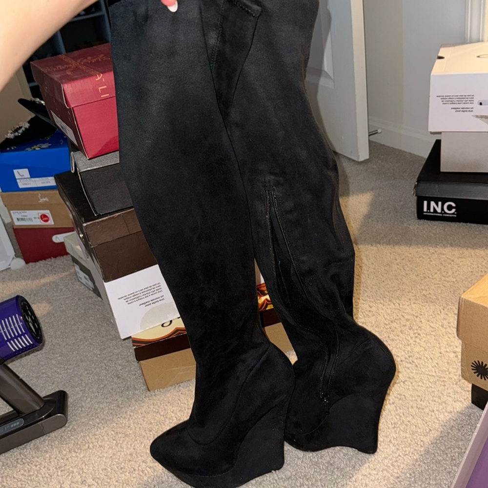 Bebe knee platform boots